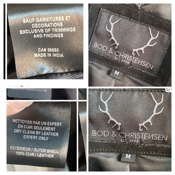 Bod & Christensen NWT PHOEBE Lined Black Goat Suede Zip Close Jacket size medium - Picture 11 of 12